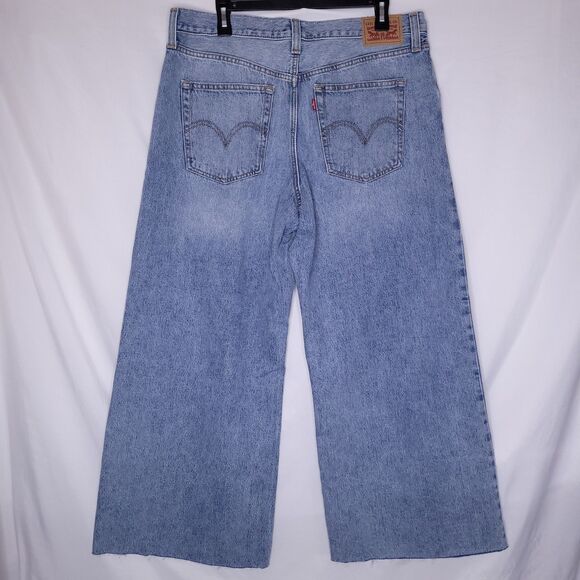 Levis 94 Baggy Wide Leg Jeans Womens 32 Light Wash - Picture 1 of 6